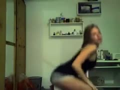 The dark brown lover in gray shorts seemed stunning enough dancing on a webcam by herself.